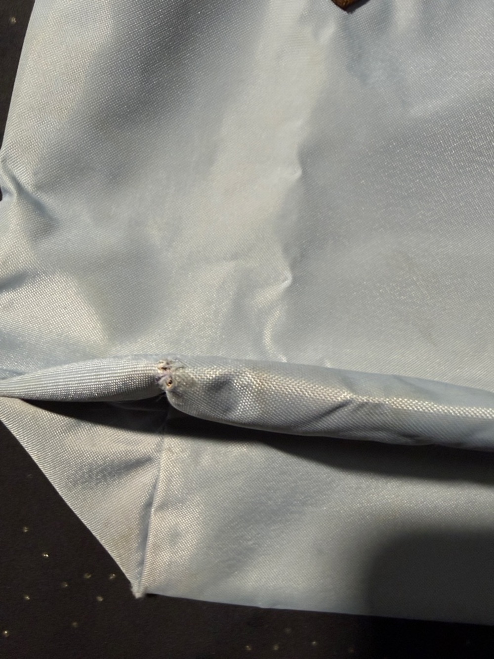 Longchamp Light Blue Tote with Brown Leather Trim - Picture 10 of 13